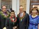 圖說：我國駐馬紹爾群島共和國大使夏季昌（右二）夫婦向馬國新任海妮總統（左二）伉儷祝賀，雙方重申台馬邦誼友好穩固，將持續深化各領域合作關係。