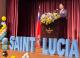 圖說一：外交部長吳釗燮於聖露西亞獨立45週年慶祝酒會致詞。