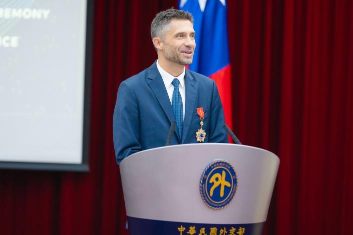 圖說三：歐洲經貿辦事處處長高哲夫（Filip Grzegorzewski）致詞。