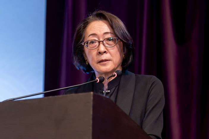 圖說三：前聯合國秘書長防減災事務特別代表暨聯合國減災辦公室負責人水鳥真美（MIZUTORI Mami）女士發表專題演講。