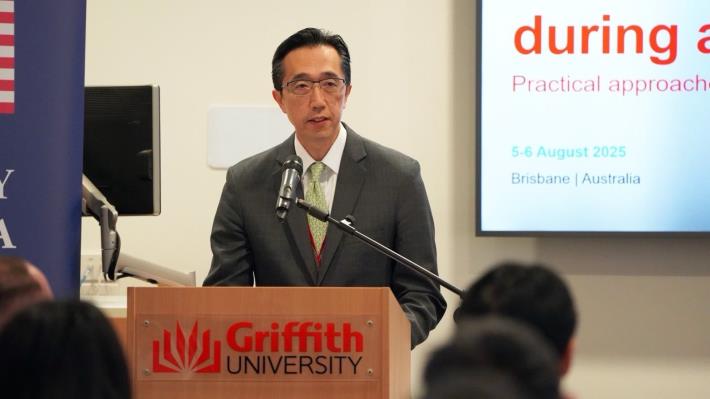 圖說二：我國駐澳洲代表徐佑典大使開幕致詞。