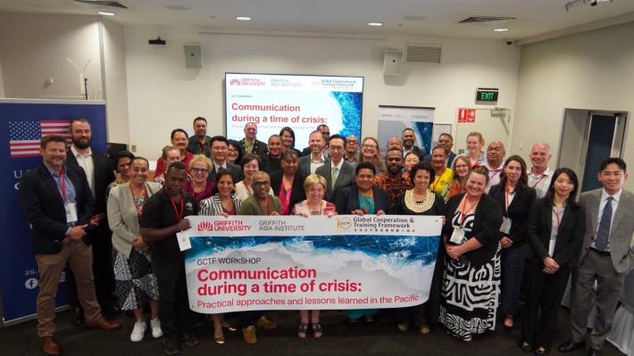 圖說一：「全球合作暨訓練架構（GCTF）危機時期的傳播溝通：太平洋地區實務方法與經驗分享」國際工作坊於2025年8月5日至6日在澳洲布里斯本舉行。
