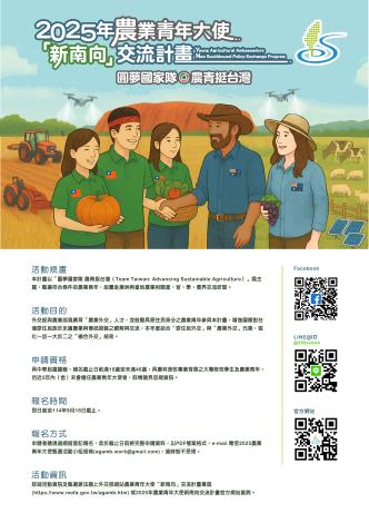 圖說：「2025年農業青年大使『新南向』交流計畫」活動海報。