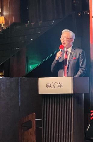 圖說一：外交部政務次長吳志中在「2025非洲台灣商會聯合總會在台聯誼會晚會」活動中致詞。