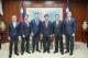 圖說四:外交部長林佳龍(右三)與日本前法務大臣鈴木馨祐眾議員(左三)、前首相補佐官長島昭久眾議員(右二)、前法務大臣政務官神田潤一眾議員(左二)及與會貴賓合影。