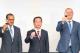 圖說四:外交部常務次長葛葆萱(中)與荷蘭,印度專題演說貴賓祝酒。