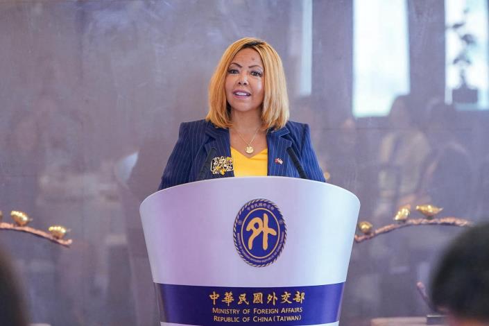 圖說二：麥珂貝副主席（Lucy McBath）致詞表達對台美夥伴關係的堅定支持。