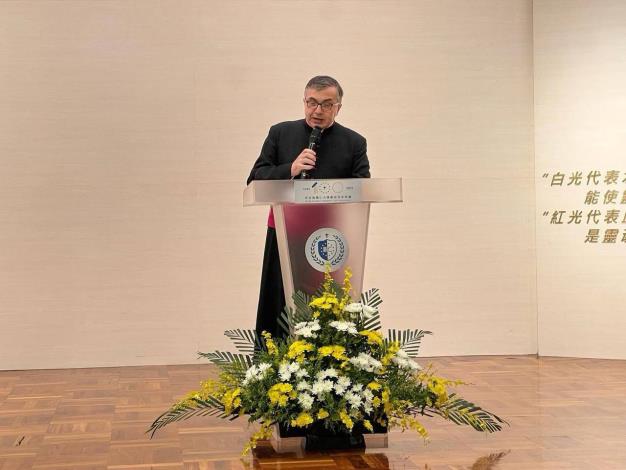 圖說一：教廷駐台大使館代辦馬德範蒙席（Msgr. Stefano Mazzotti）開場致詞。