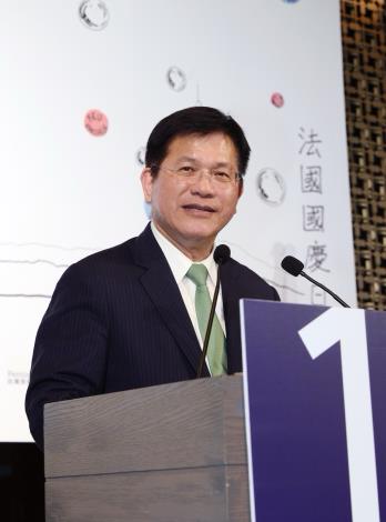 圖說一：外交部長林佳龍於法國國慶酒會致詞。
