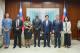 圖說三:外交部長林佳龍(右三)與史瓦帝尼王國新任駐台大使庫涅內(H.E. Amb. Vulindlela Kunene,左四)、大使夫人(左三)以及史瓦帝尼駐台大使館同仁合影。