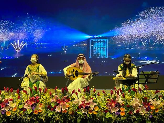 圖說三：沙烏地阿拉伯駐台商務辦事處於慶祝建國92週年晚宴現場安排樂團演奏阿拉伯傳統音樂。