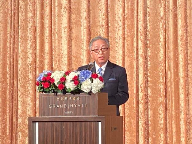 圖說一：外交部政務次長田中光在「大韓民國國慶日慶祝晚會」上致詞。