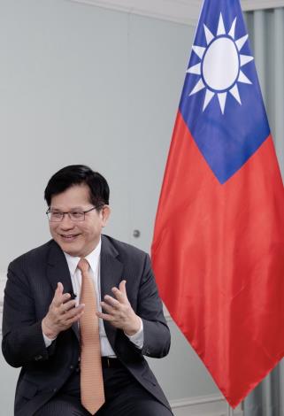 圖說三：外交部長林佳龍強調台灣願意在國防及外交上分擔責任，與美、日共同維護現狀，防止中國區域內進行威權擴張。