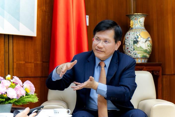 圖說二：外交部長林佳龍指出，第一島鏈國家應加強協調與分工，共同因應中國灰色地帶行動與軍事擴張。