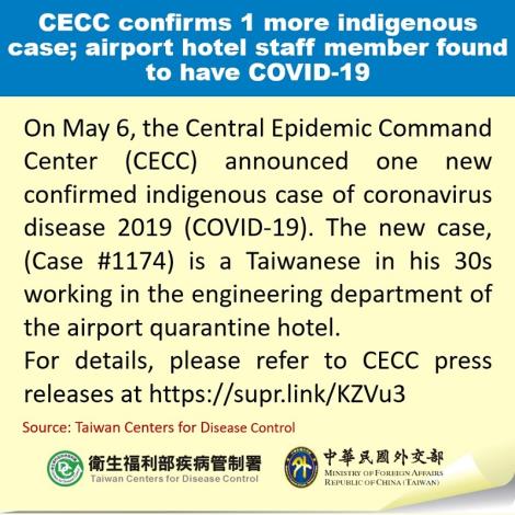 CECC confirms 1 more indigenous case; airport hotel staff member found to have COVID-19