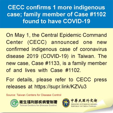 CECC confirms 1 more indigenous case; family member of Case #1102 found to have COVID-19