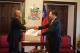 1.	Minister Wu (right) presents a congratulatory letter from President Tsai to Governor-General Liburd (left).