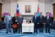 1. Prime Minister and Madame Teo, accompanied by Minister Lin, meet with President Lai. (From left to right) Tuvalu Minister of Foreign Affairs, Labour and Trade Paulson Panapa; Madame Teo; Prime Minister Teo; President Lai; Secretary-General to the President Pan Men-an; and Minister Lin. 