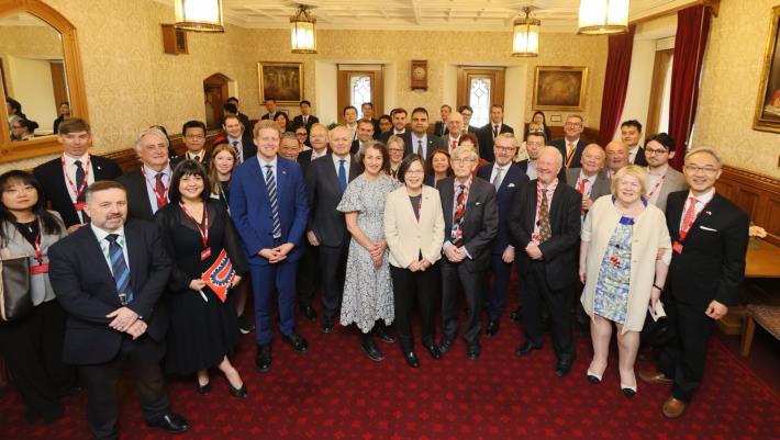 2. Former President Tsai attends a welcome reception in the UK Parliament and delivers a speech.