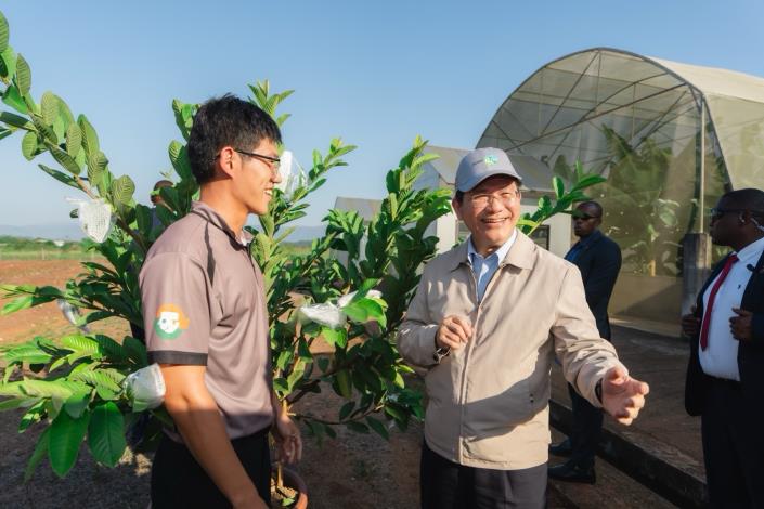Minister Lin inspects Taiwan-Eswatini cooperation at a demonstration farm and orchard.