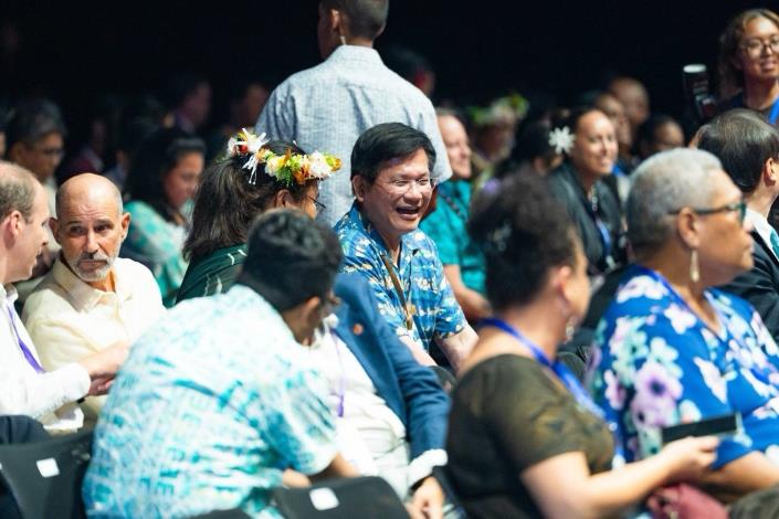 Caption 2: Minister Lin attends the opening ceremony of the 55th PIF.